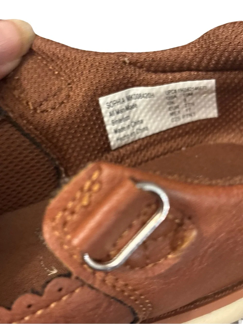 Stride Rite Munchkin Cognac brown Mary Jane Hook-and-Loop Girls Shoes Size 10